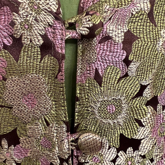 Vintage Bohemian Floral Metallic Brocade Jacket - Picture 6 of 9